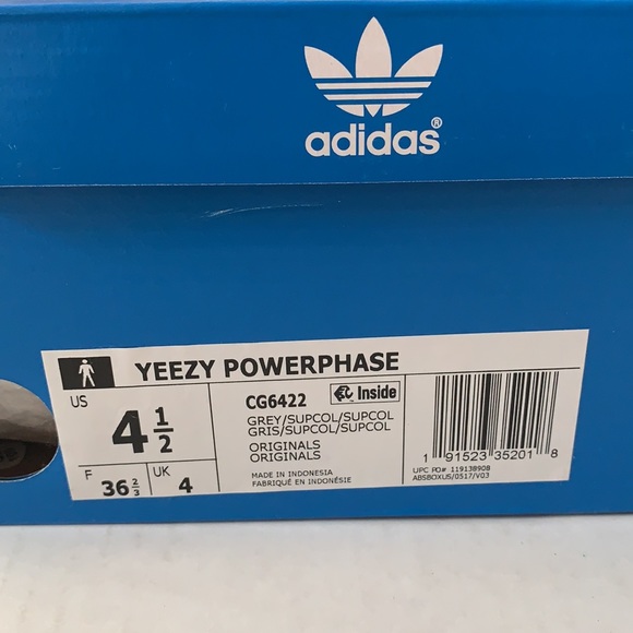 Adidas Yeezy Powerphase Calabasas Grey Sneaker Size W6/M4.5 - Picture 8 of 13
